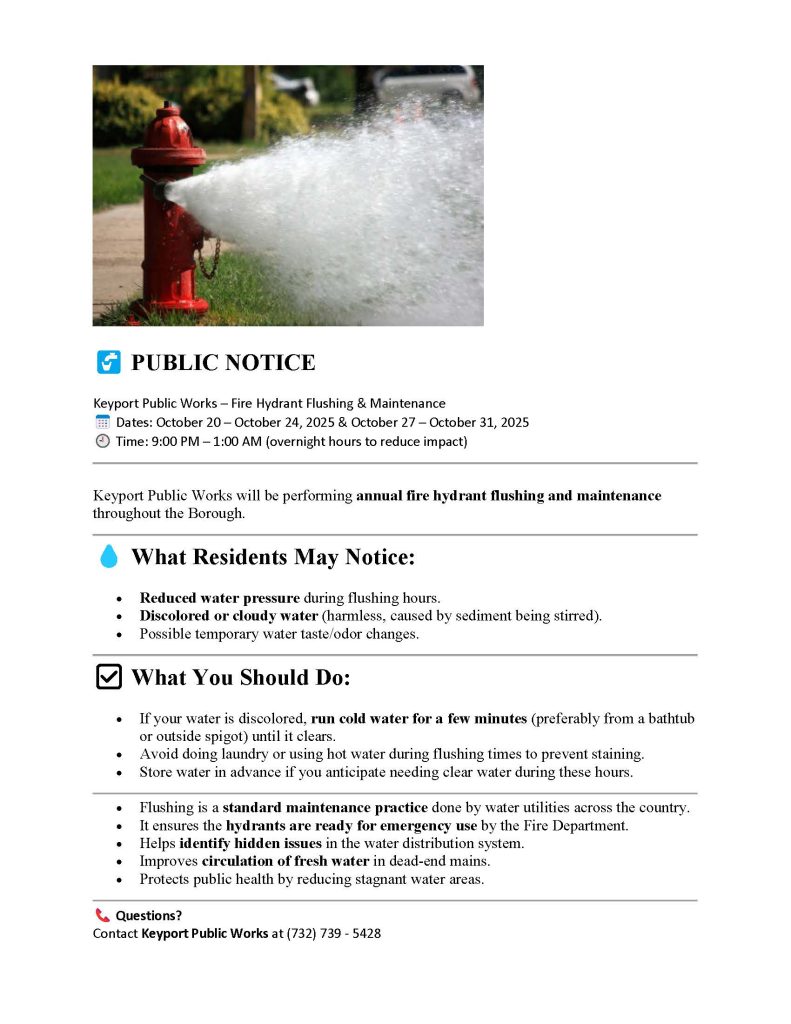 Hydrant Flushing Information